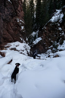 Snow hike to East Snowmass Falls