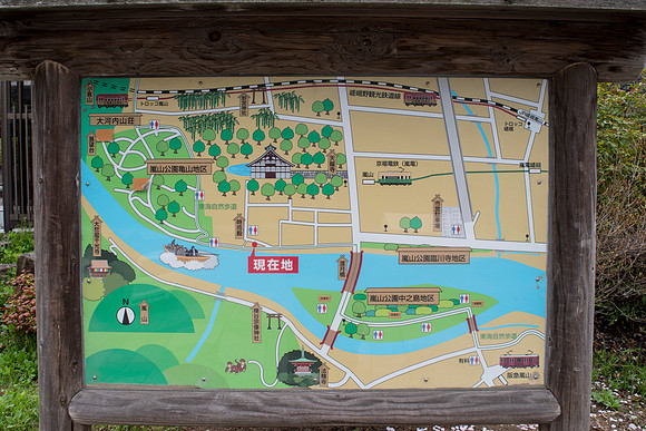 Map showing Arashiyama and  Monkey Park