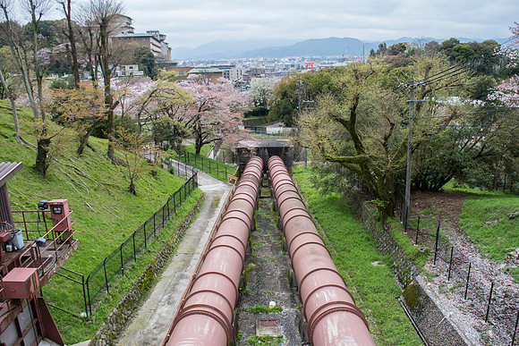 Piping from Biwa Lake that feeds Kyoto's water supply