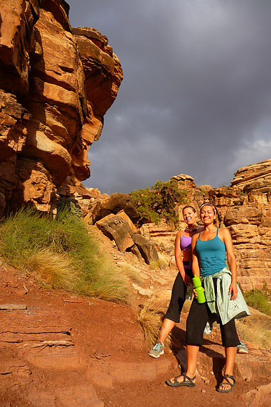 Mikele and Michelle - trying to keep up with them on the hike to Doll House