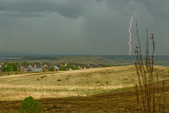 Lightning striking