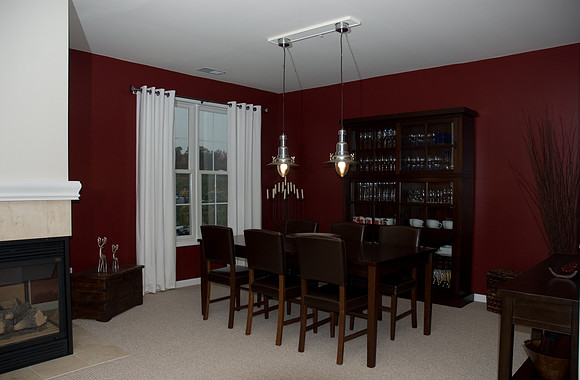 Dining: new berber carpet, dimmable lighting