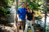 Enjoying a quick lunch near the stream