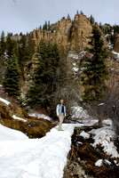 plank walk across the fragile and slippery rock